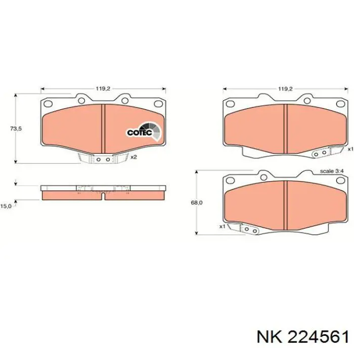 224561 NK pastillas de freno delanteras