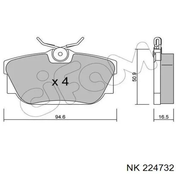 224732 NK pastillas de freno traseras