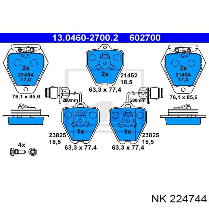 224744 NK pastillas de freno delanteras