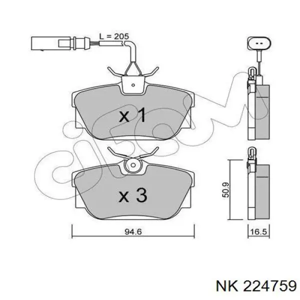 224759 NK Pastillas freno traseras