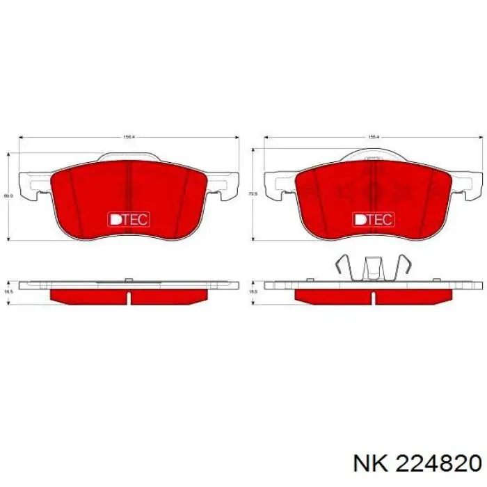 224820 NK pastillas de freno delanteras