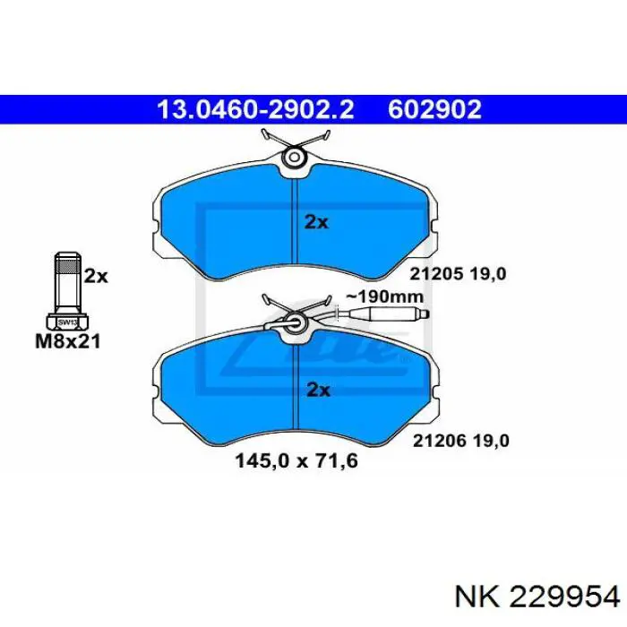 229954 NK pastillas de freno delanteras