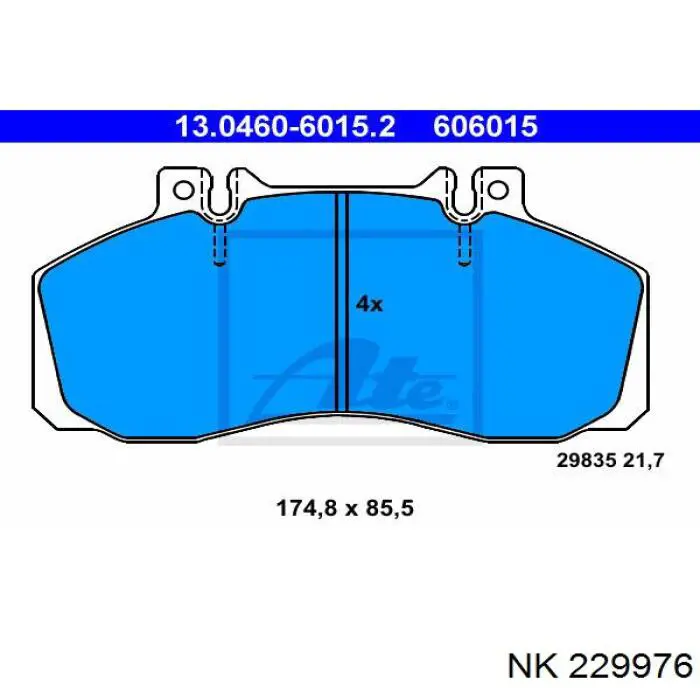 229976 NK pastillas de freno traseras