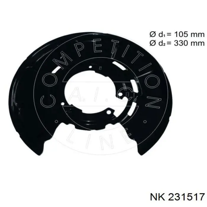 231517 NK chapa protectora contra salpicaduras, disco de freno delantero derecho