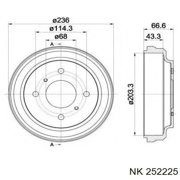 252225 NK freno de tambor trasero