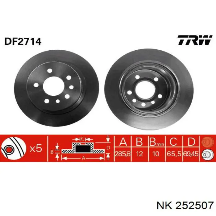 252507 NK freno de tambor trasero