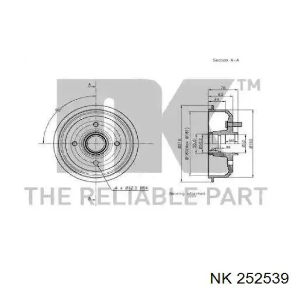 252539 NK freno de tambor trasero
