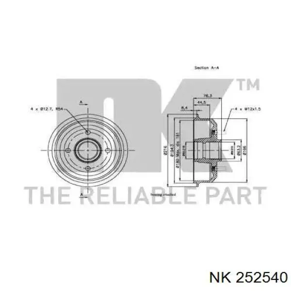 252540 NK freno de tambor trasero