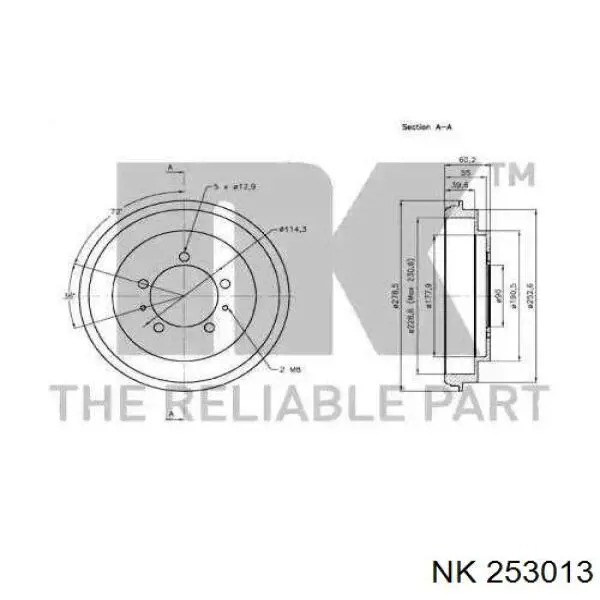 253013 NK freno de tambor trasero