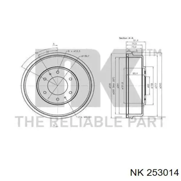 253014 NK freno de tambor trasero