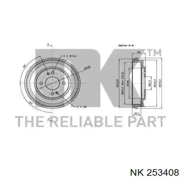 253408 NK freno de tambor trasero