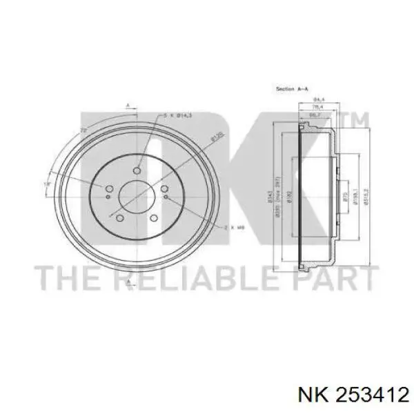 253412 NK freno de tambor trasero