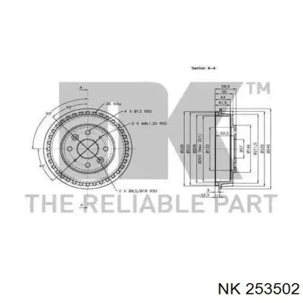 253502 NK freno de tambor trasero