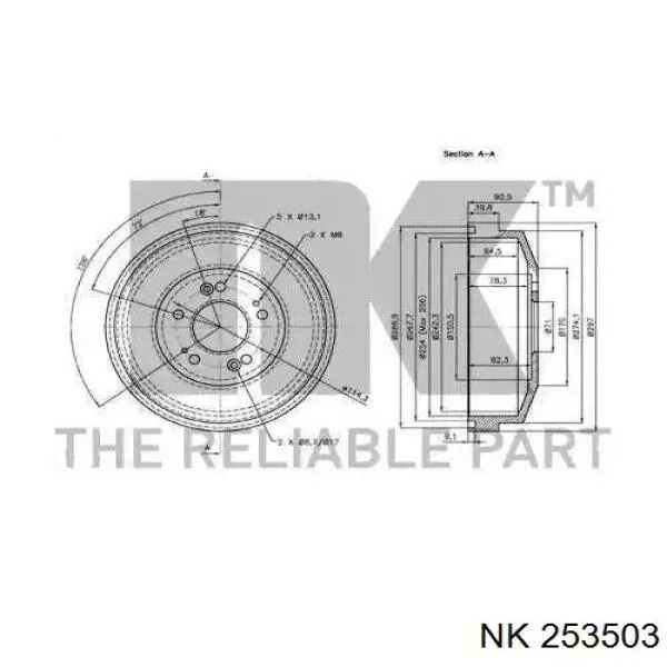 253503 NK freno de tambor trasero