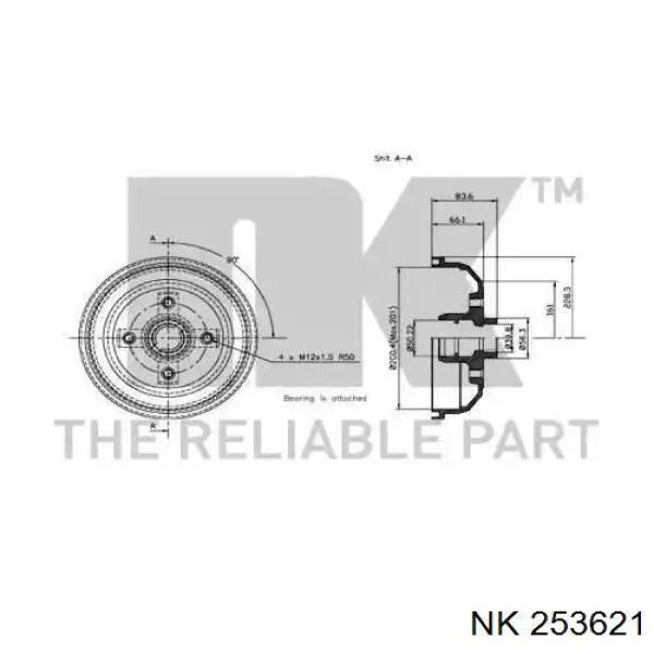 253621 NK freno de tambor trasero