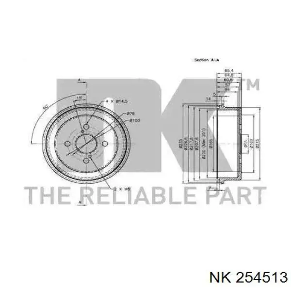 254513 NK freno de tambor trasero