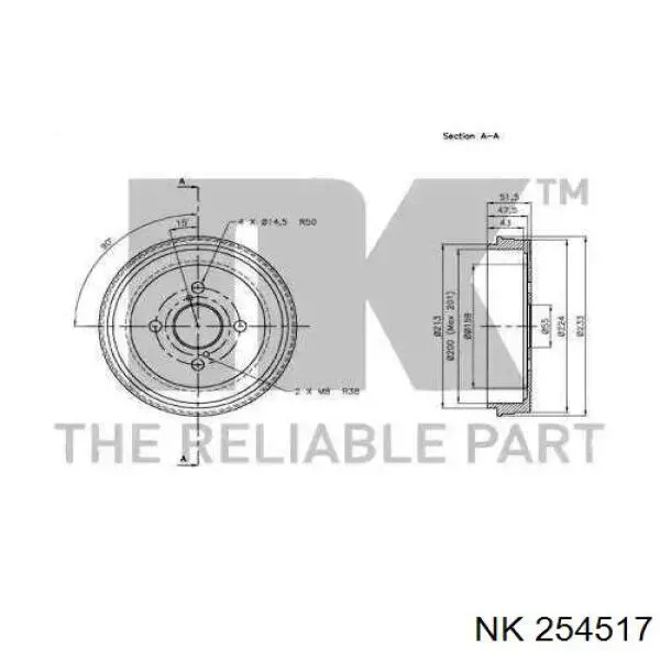 254517 NK freno de tambor trasero