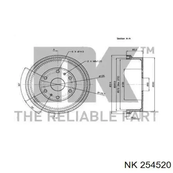 254520 NK freno de tambor trasero