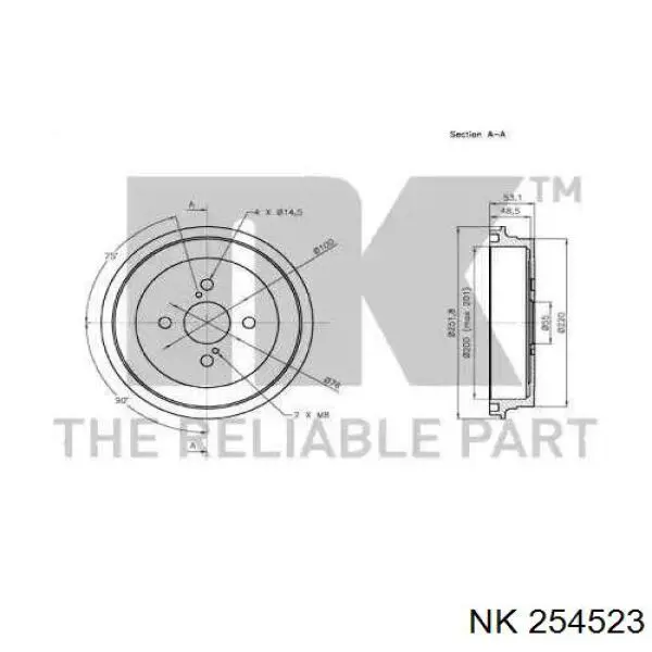 254523 NK freno de tambor trasero