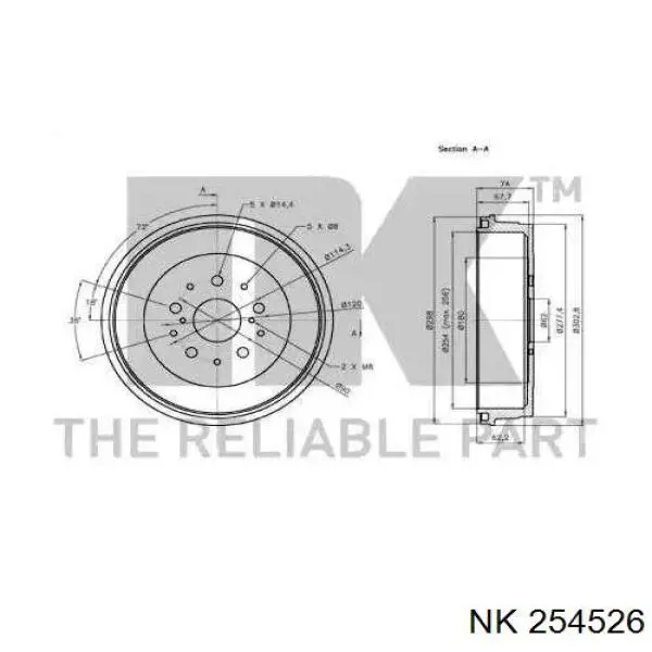 254526 NK freno de tambor trasero