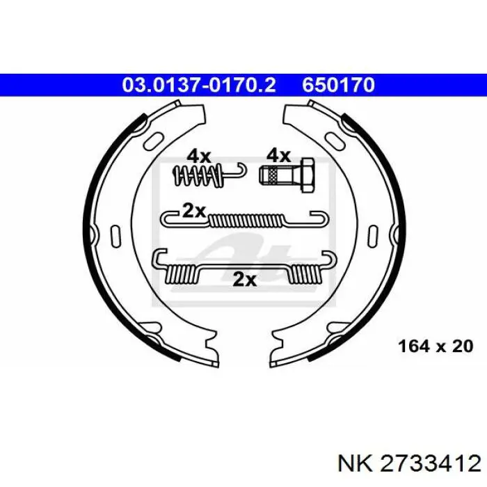 Juego de zapatas de frenos, freno de estacionamiento Mercedes E C124
