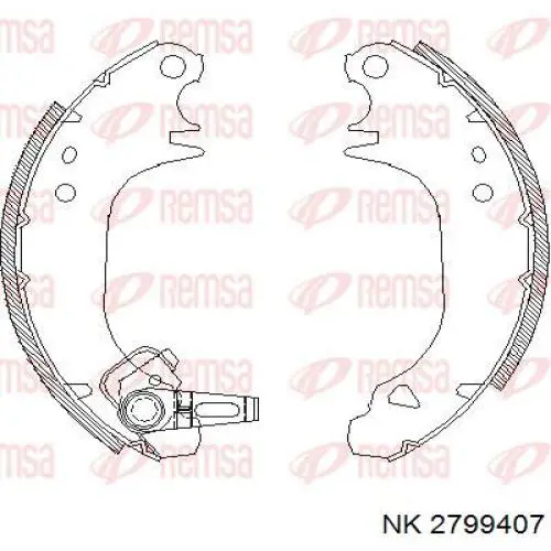 2799407 NK zapatas de frenos de tambor traseras