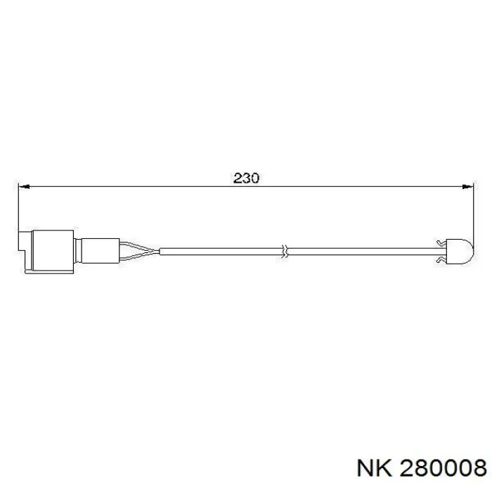 280008 NK contacto de aviso, desgaste de los frenos, trasero