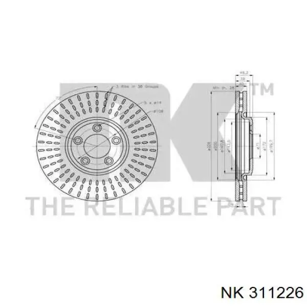 311226 NK freno de disco delantero
