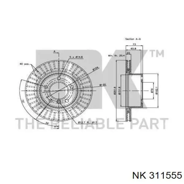 311555 NK freno de disco delantero