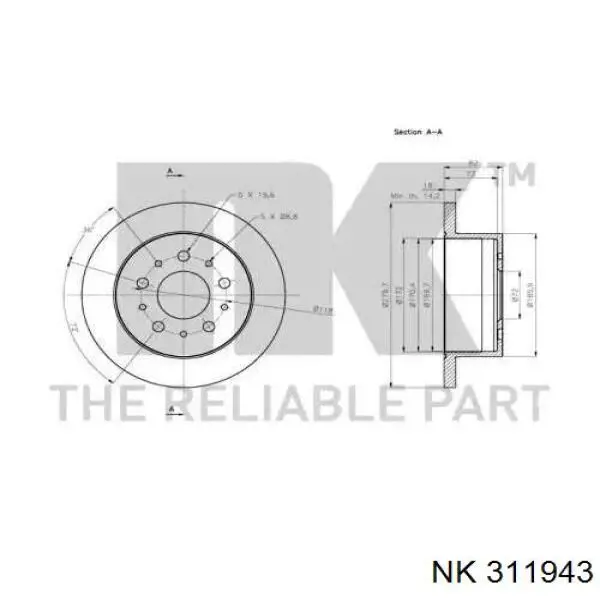 311943 NK freno de disco delantero