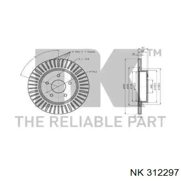 312297 NK disco de freno trasero