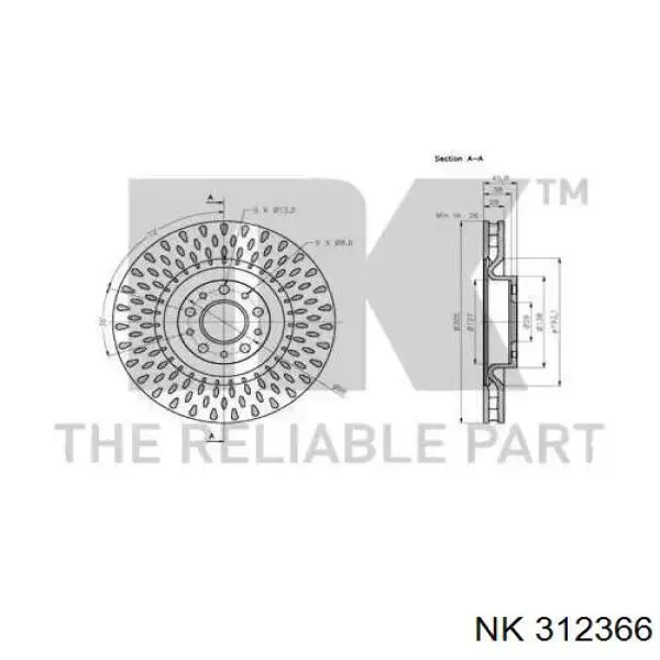 312366 NK freno de disco delantero