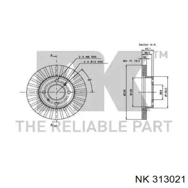 313021 NK freno de disco delantero