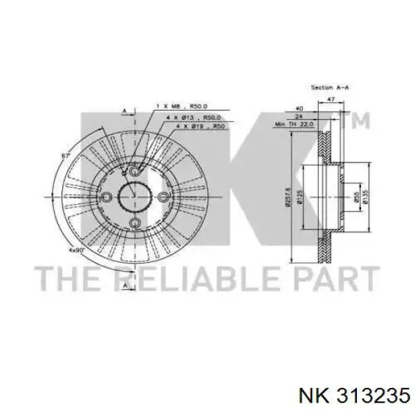 313235 NK freno de disco delantero