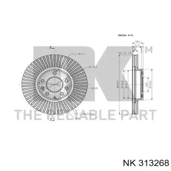 313268 NK freno de disco delantero