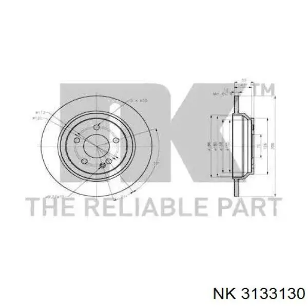 3133130 NK disco de freno trasero