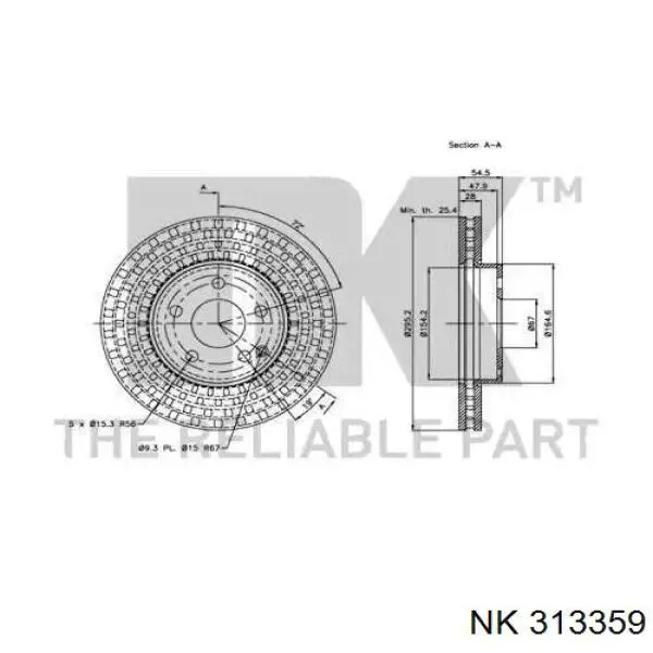 313359 NK freno de disco delantero