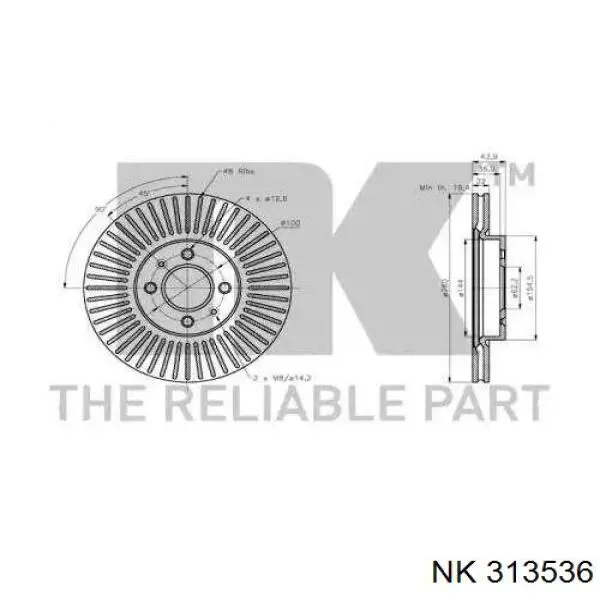 313536 NK freno de disco delantero