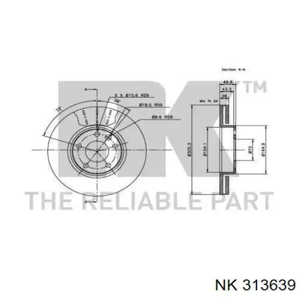 Freno de disco delantero Renault Trafic 2 FL