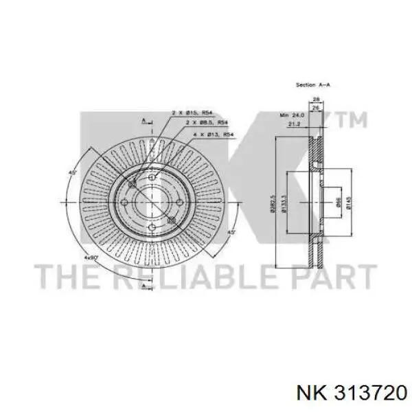 313720 NK freno de disco delantero