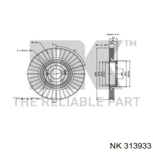 Freno de disco delantero Renault Espace 4 JK0