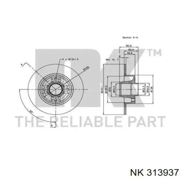 Disco de freno trasero Alfa Romeo 33 905