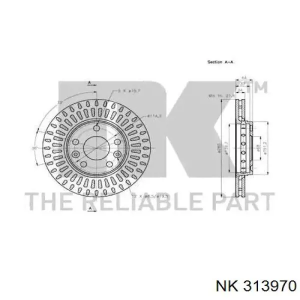 313970 NK freno de disco delantero