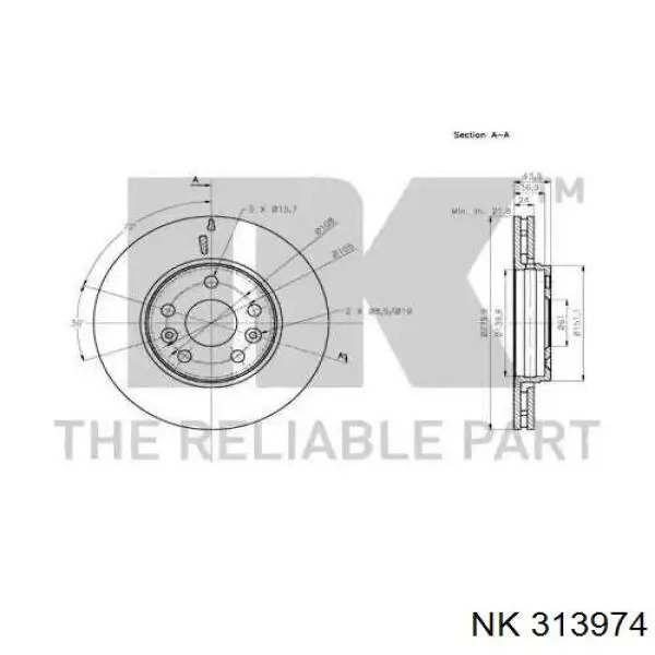 313974 NK freno de disco delantero