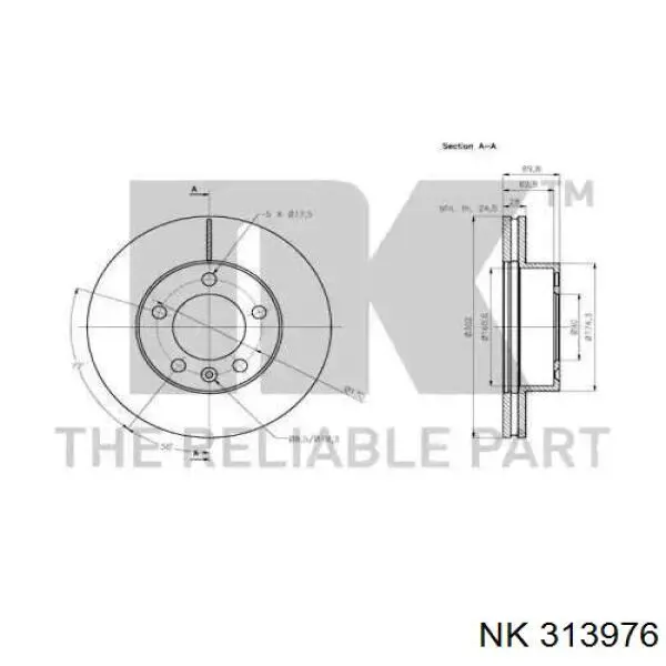 313976 NK freno de disco delantero