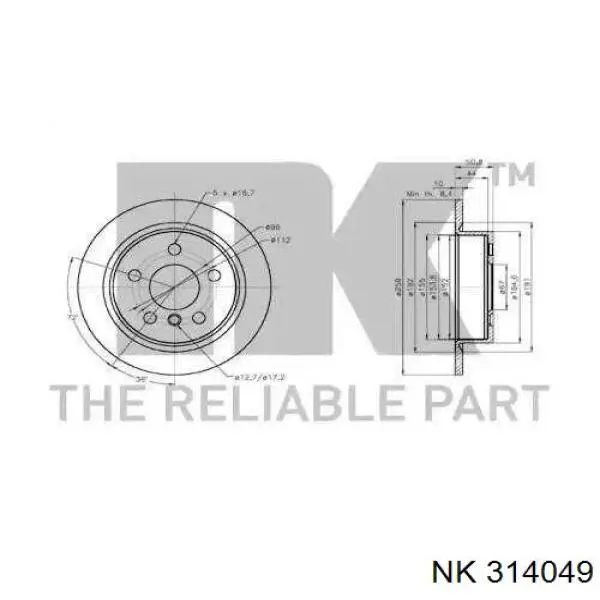 Disco de freno trasero MINI Cooper F57