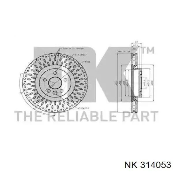 314053 NK freno de disco delantero