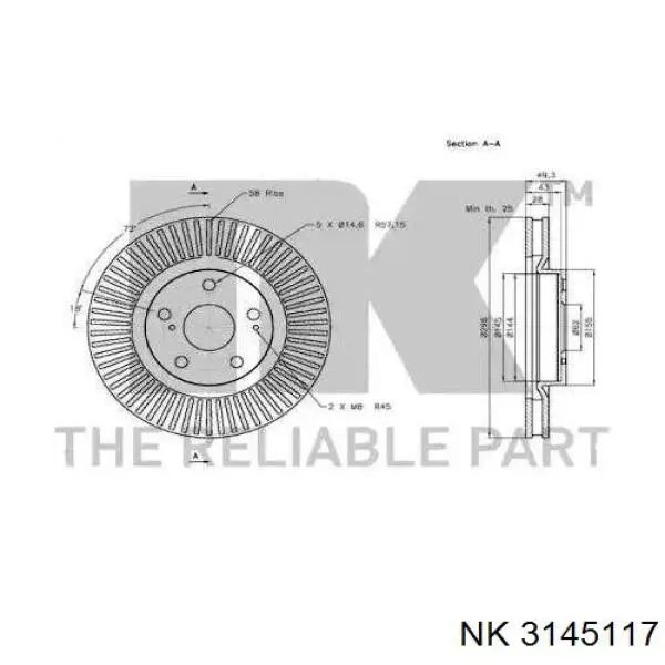 3145117 NK freno de disco delantero