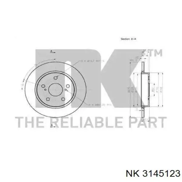 Disco de freno trasero Toyota Auris E15