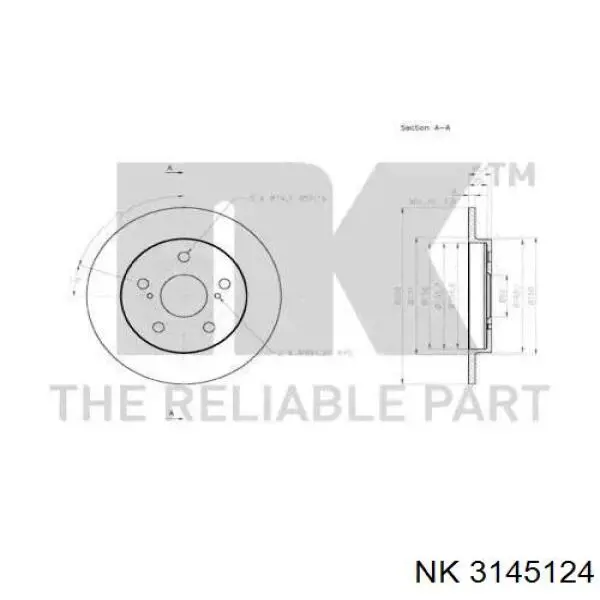 3145124 NK disco de freno trasero